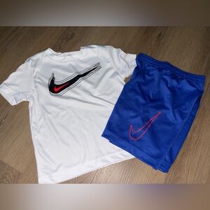 Nike Kids White and Blue Matching Set